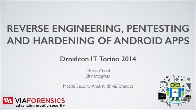 reverse engineering, pentesting, and hardening of android apps presentation cover