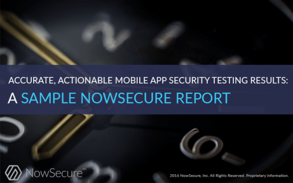 NowSecure sample report blog