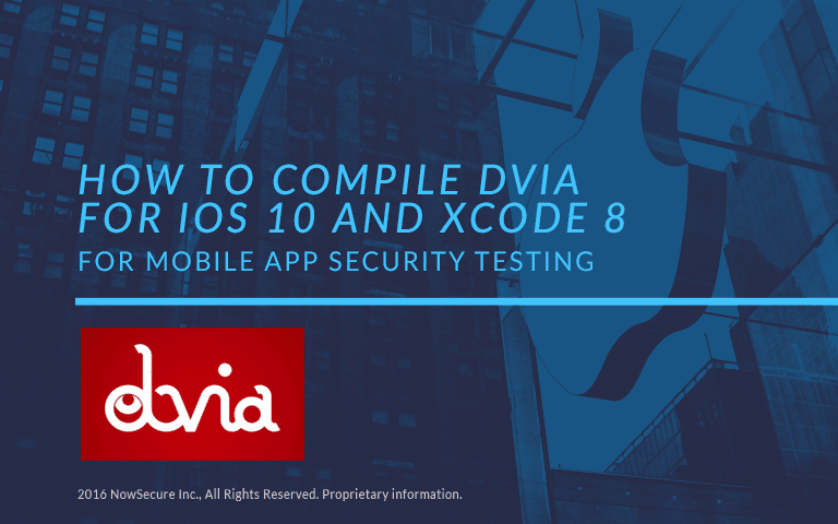 Compile DVIA for iOS 10 and Xcode 8