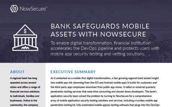 NowSecure Bank Case Study