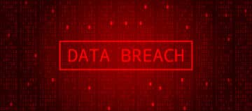 Digital Binary Code on Dark Red Background. Data Breach
