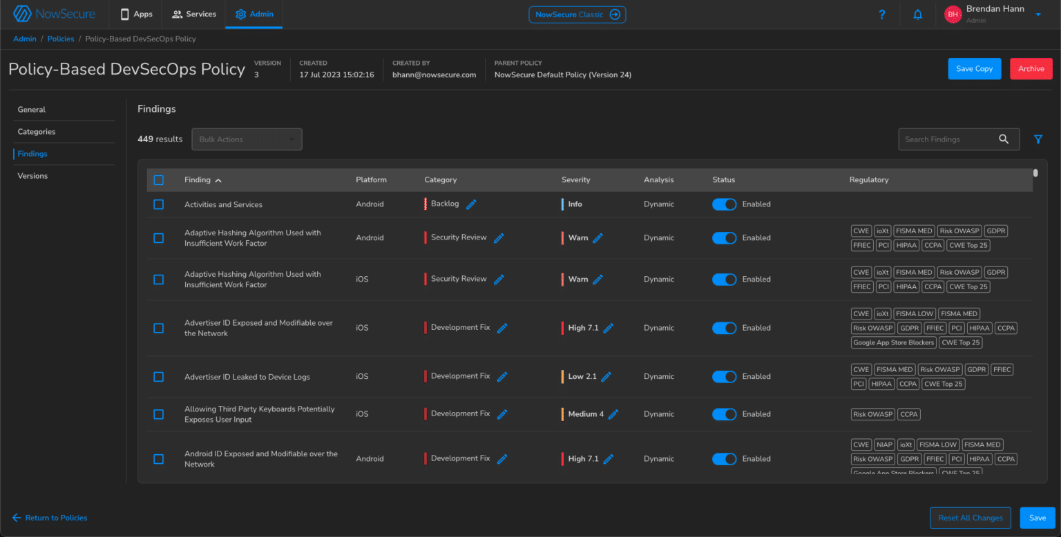 NowSecure introduced the NowSecure Platform Policy Engine