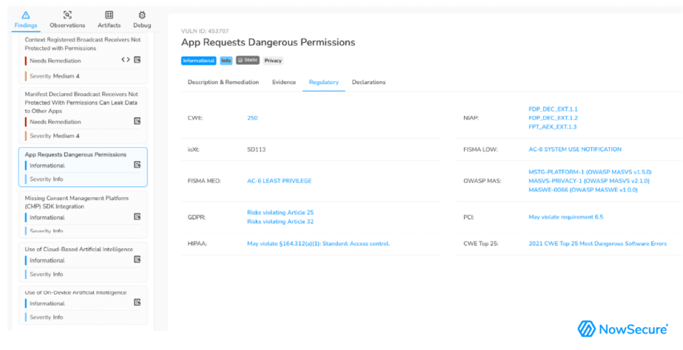 APp Requests Dangerous Permissions image 1