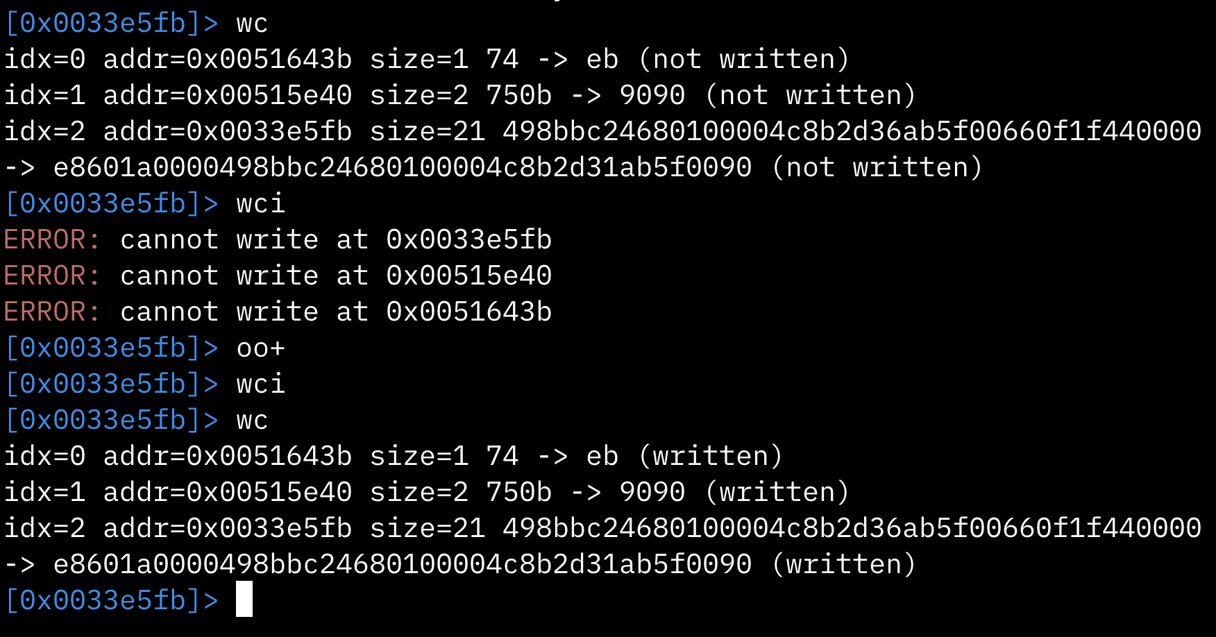 radare2 io.cache write review before committing patches to disk with wci